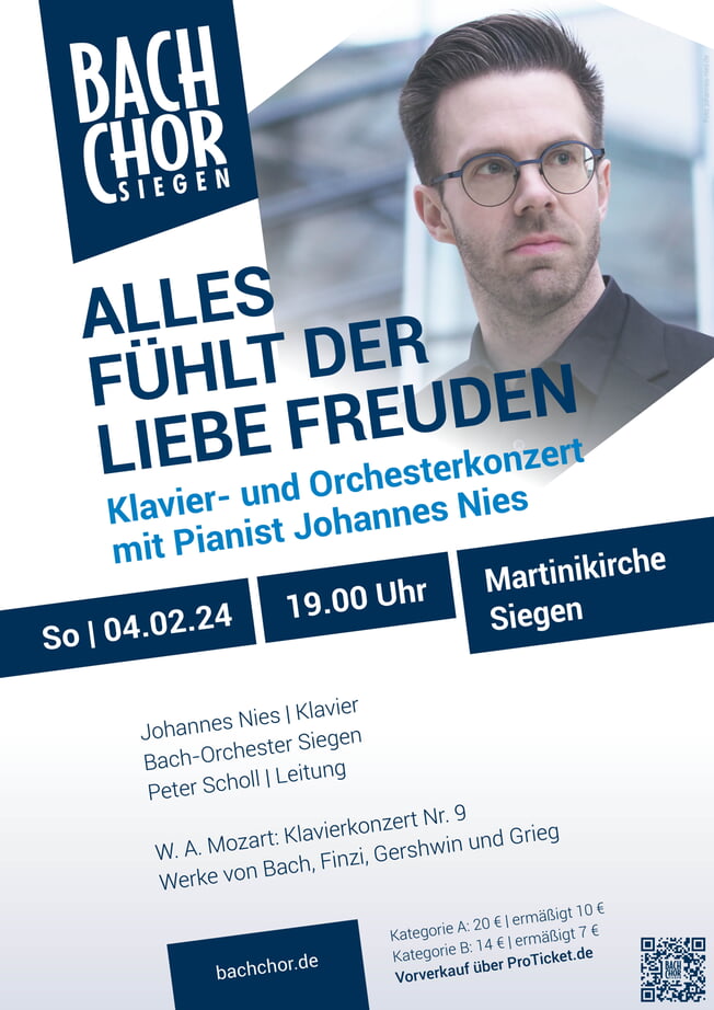 ‚Alles fühlt der Liebe Freuden‘ – Klavier- & Orchesterkonzert mit Johannes Nies